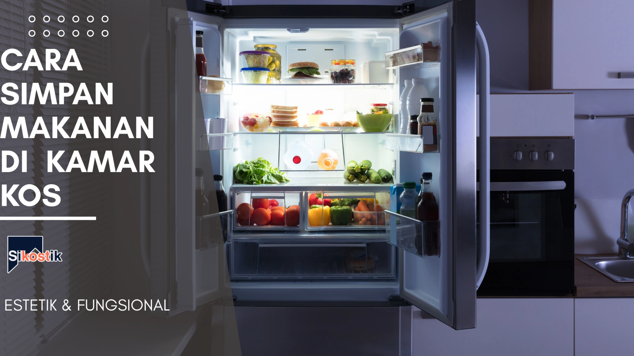 Cara simpan makanan di kamar kos dengan rak ambalan dan container kedap dari Sikostik agar tetap rapi dan bebas bau.