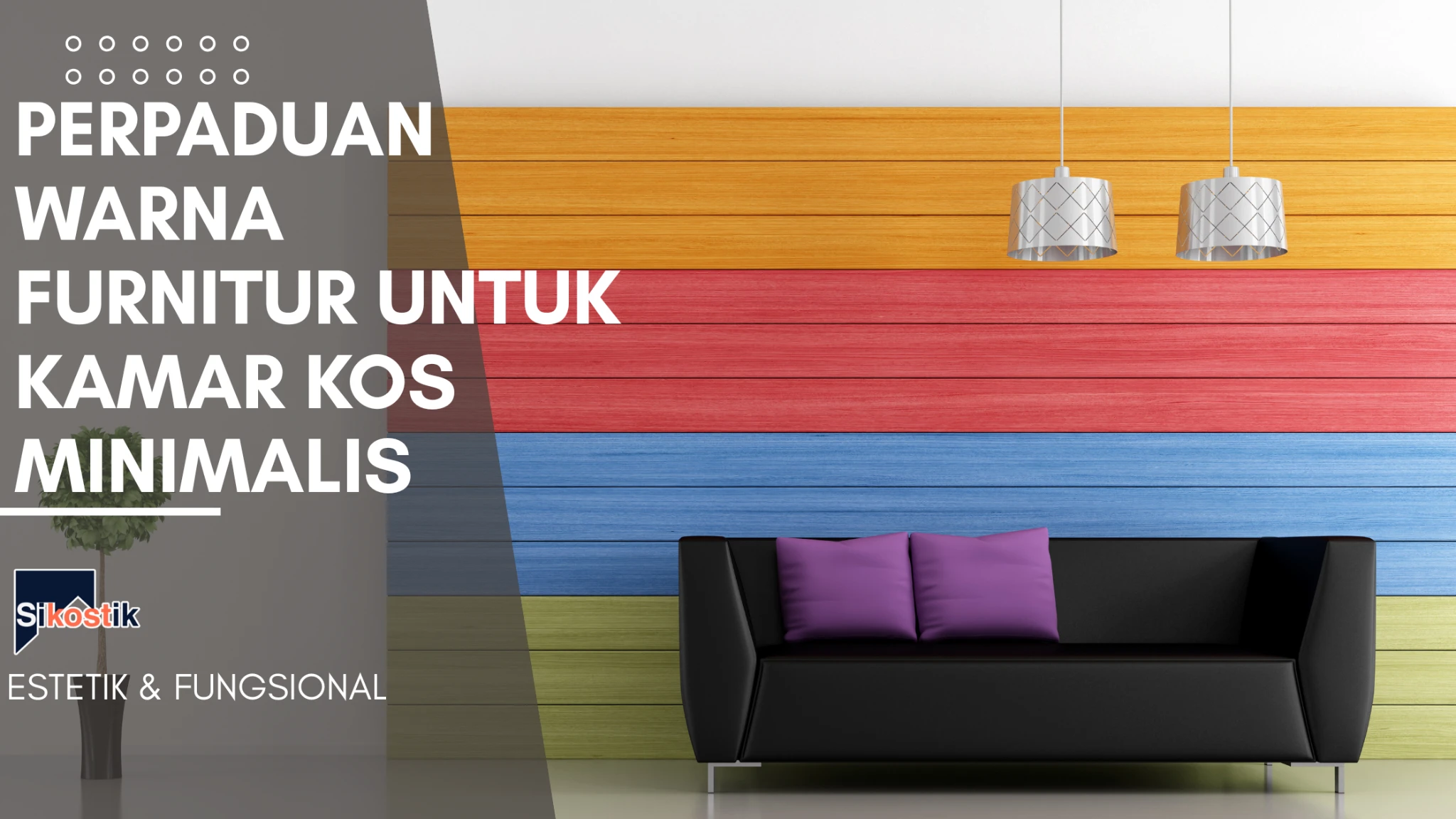 Perpaduan warna furnitur putih, oak terang, dan aksen terracotta untuk kamar kos minimalis agar terasa lega dan estetik.